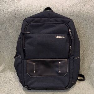 Socko Large Black Men's Laptop Backpack w Cruelty Free Leather